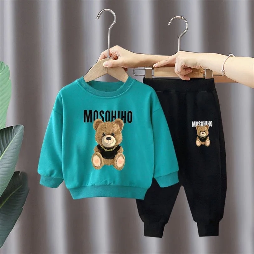 Children's Clothing Boy Sets Spring Autumn Mother Kids Girls Outfits Suits Baby Cute Sports Hoodie Trousers 2pcs Toddler Clothes - Image 2