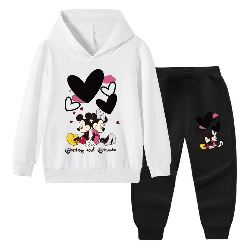 Disney Autumn Boys Girls Sweatshirt and Sweatpant 2 Piece Set Children's Breathable Sport Clothing Sets Kids Casual Tracksuit