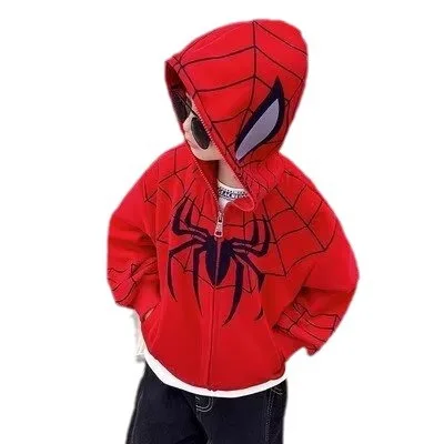 Spiderman Jacket Spring Children Boys Hooded Sweatshirt Cartoon Zipper Coats Autumn Kids Clothing Outdoors Keep Casual Outerwear - Image 5